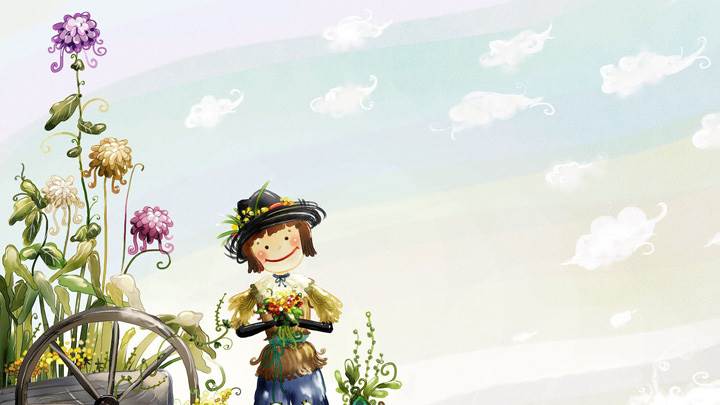 Cute Artistic Girl With Flowers